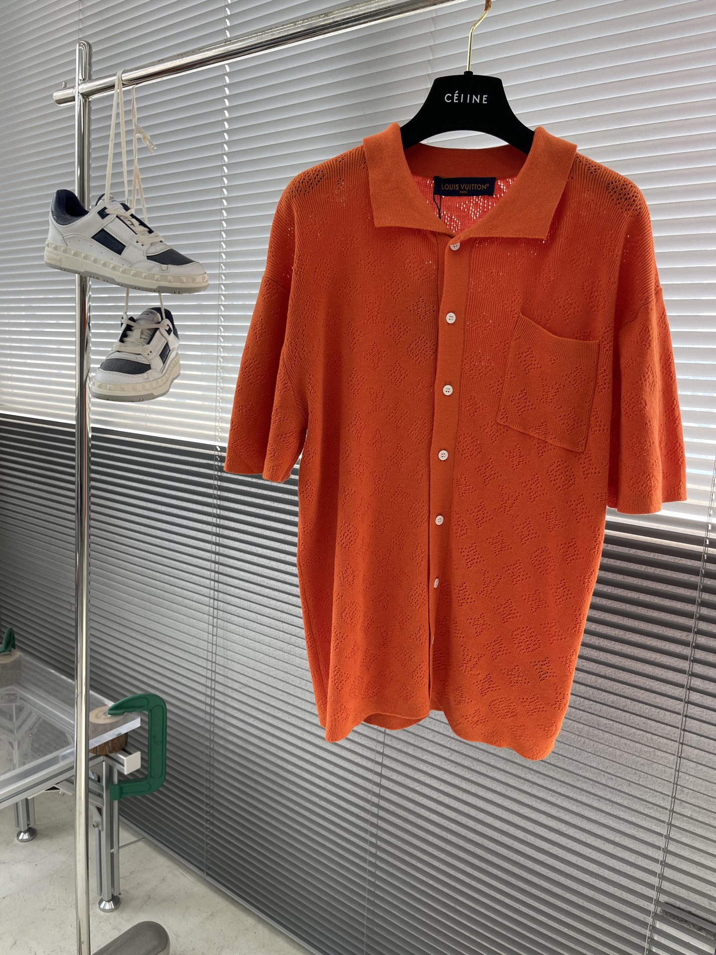 Louis Vuitton Monogram Knit Short Sleeve Shirt - Orange, Relaxed Fit