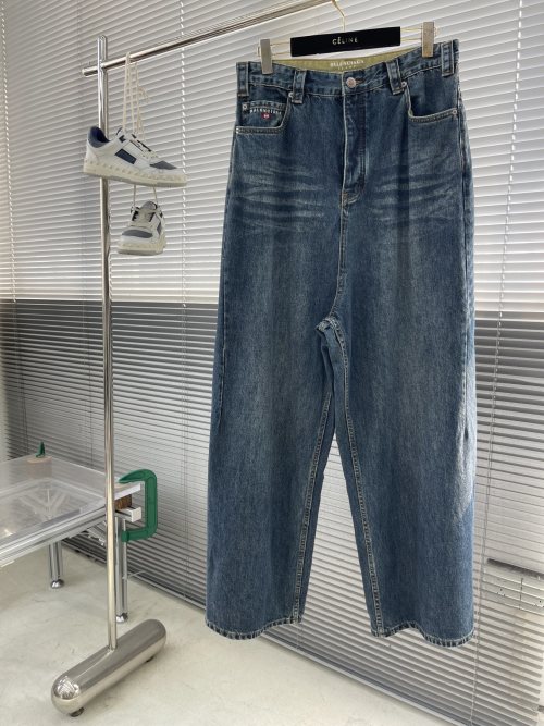 Balenciaga Unity Sport Embroidered Jeans - Classic Denim Blue, Comfortable Fit 1 Balenciaga Unity Sport Embroidered Jeans - Classic Denim Blue, Comfortable Fit