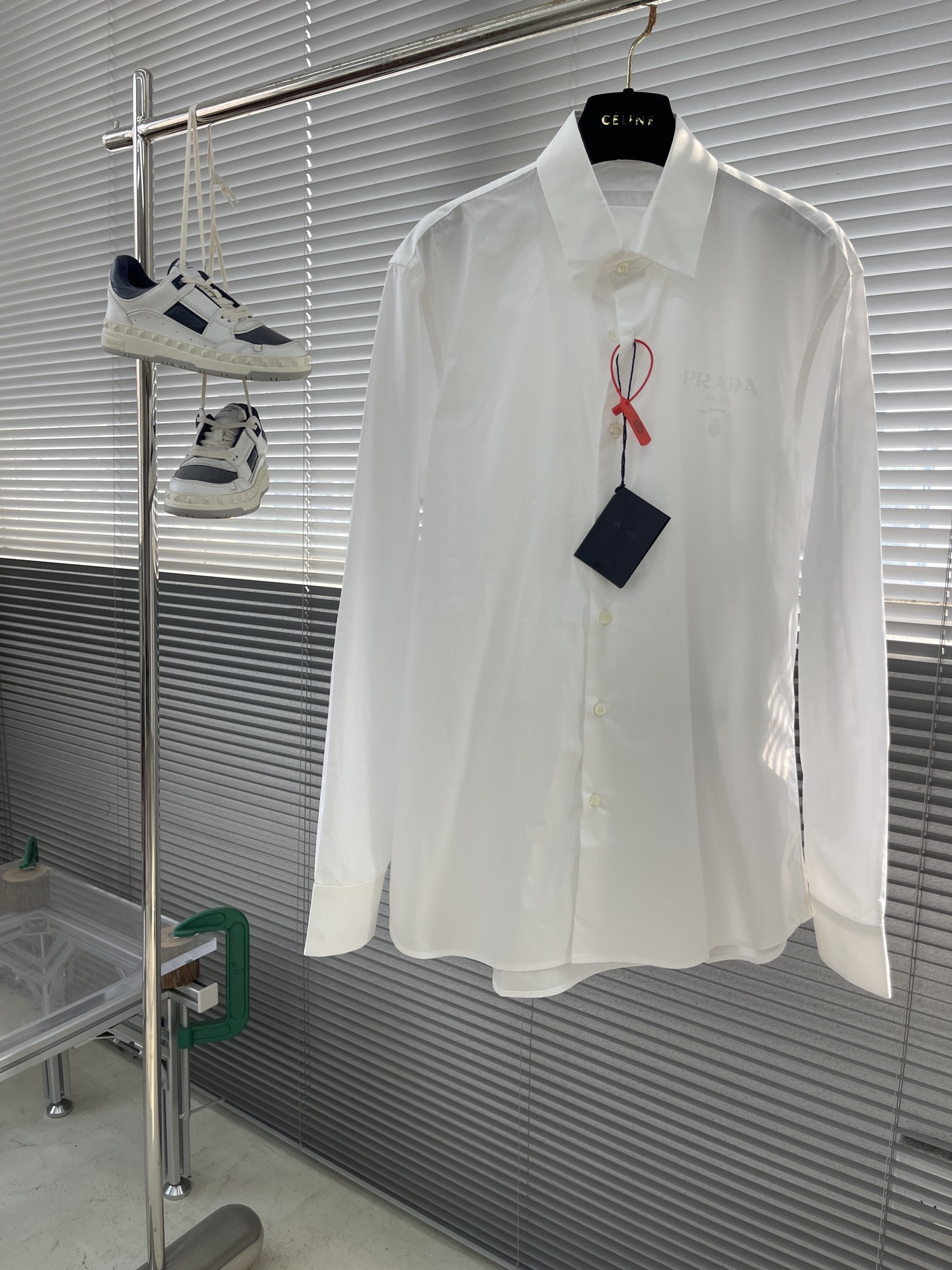 Prada Men's White Slim-Fit Logo Shirt - Lightweight & Breathable 1 i1745926413115 9189 0 5