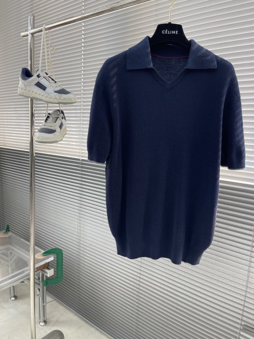 Premium Cotton Knit Polo Shirt - Short Sleeve, Ribbed Texture, Comfortable Fit 1 Premium Cotton Knit Polo Shirt - Short Sleeve, Ribbed Texture, Comfortable Fit