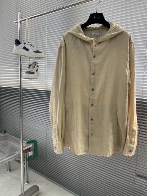 Kiton Men's Linen Hooded Shirt - Breathable, Relaxed Fit, and Stylish 1 Kiton Men's Linen Hooded Shirt - Breathable, Relaxed Fit, and Stylish