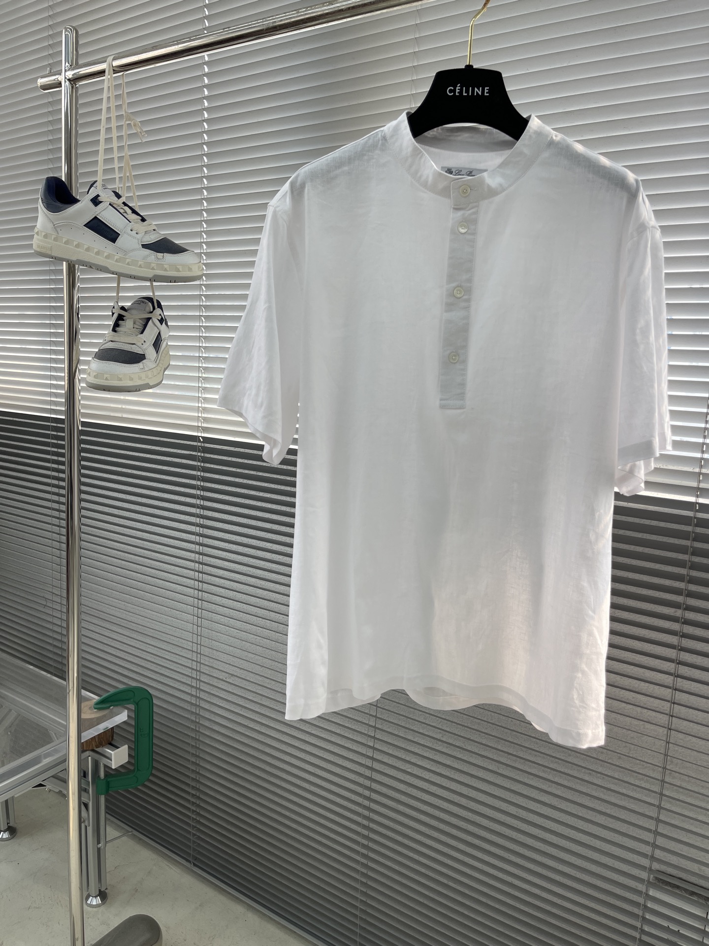 Celine Men's Linen Short Sleeve Button-Up Collarless Shirt - Summer Essential 1 i1745927539181 5185 0 5