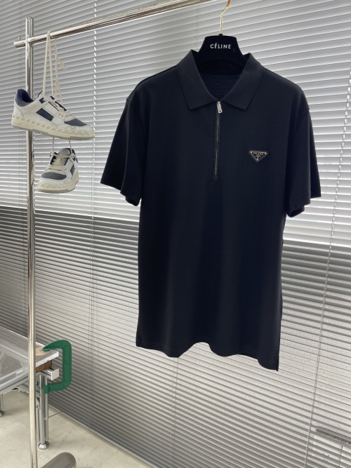 Prada 25SS Classic Triangle Logo Half-Zip Polo Shirt - Modern Sport Style 1 Prada 25SS Classic Triangle Logo Half-Zip Polo Shirt - Modern Sport Style