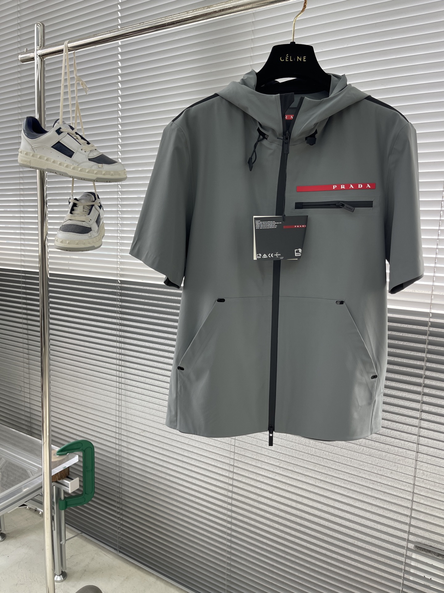 Prada Linea Rossa Grey Short Sleeve Hooded Jacket | Fashion-Meets-Function 1 i1746006229046 7448 0 6