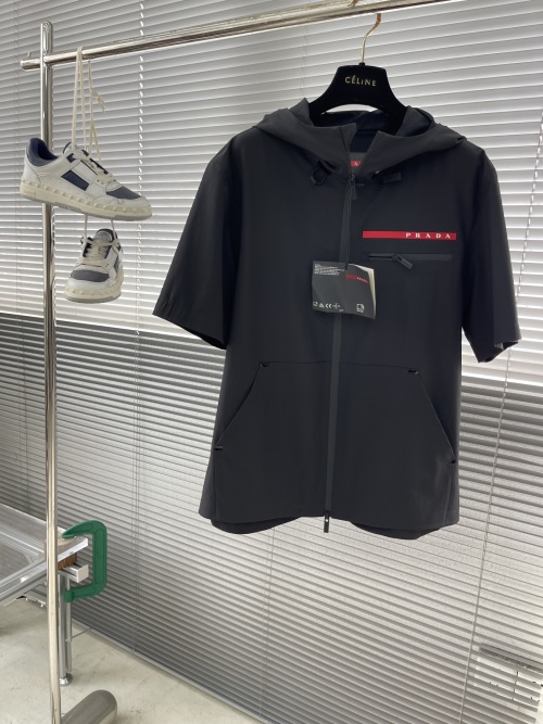 Prada Linea Rossa Short Sleeve Zip-Up Hoodie - Style, Innovation & Function 1 Prada Linea Rossa Short Sleeve Zip-Up Hoodie - Style, Innovation & Function