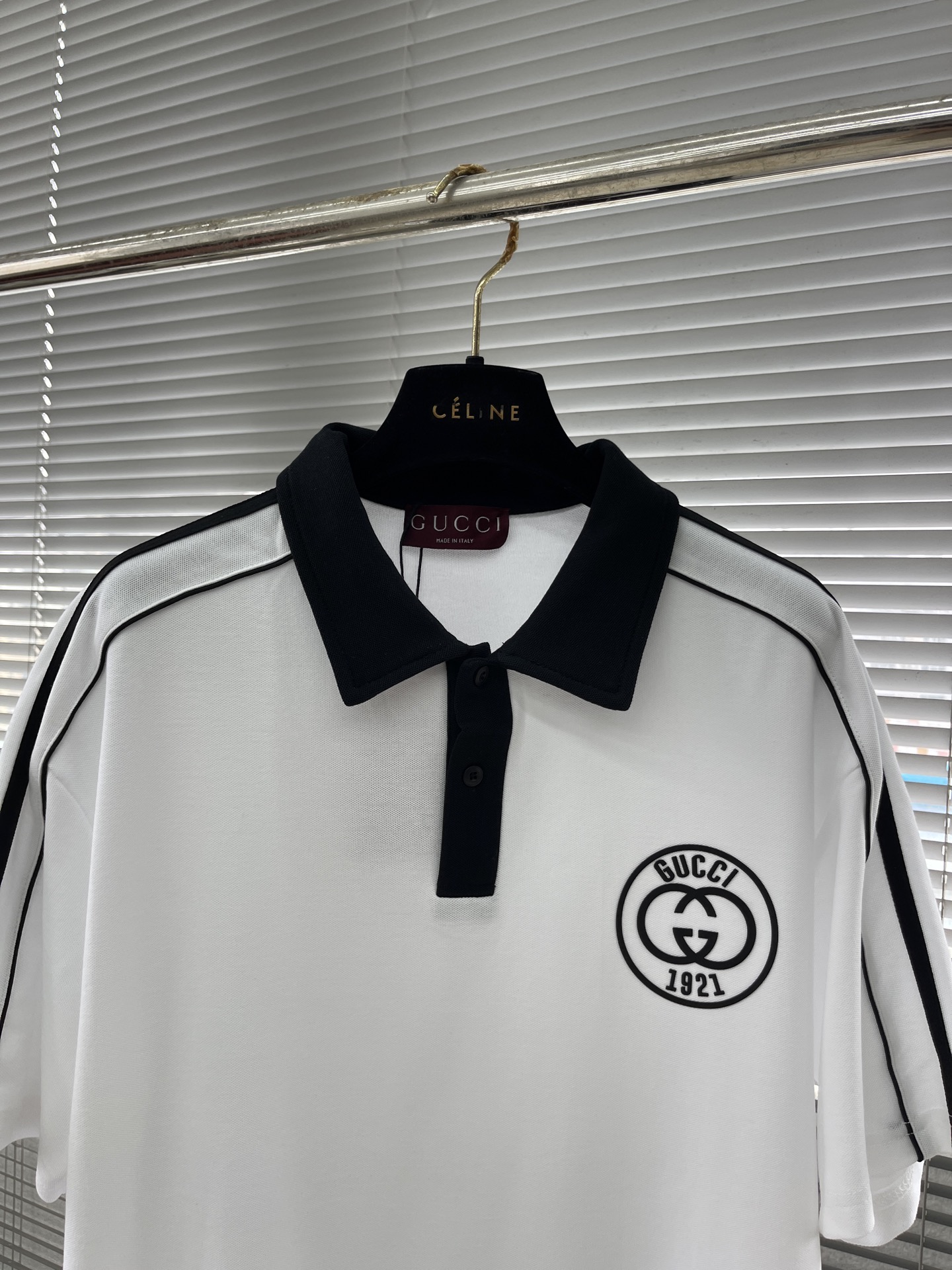 Gucci Men's 1921 Logo Polo Shirt - Short Sleeve Cotton Blend Top 2 i1746006626388 7355 0 6