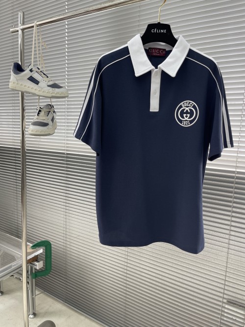 Gucci 1921 Logo Polo T-Shirt, Contrast Trim, Short Sleeve - Unisex 1 Gucci 1921 Logo Polo T-Shirt, Contrast Trim, Short Sleeve - Unisex