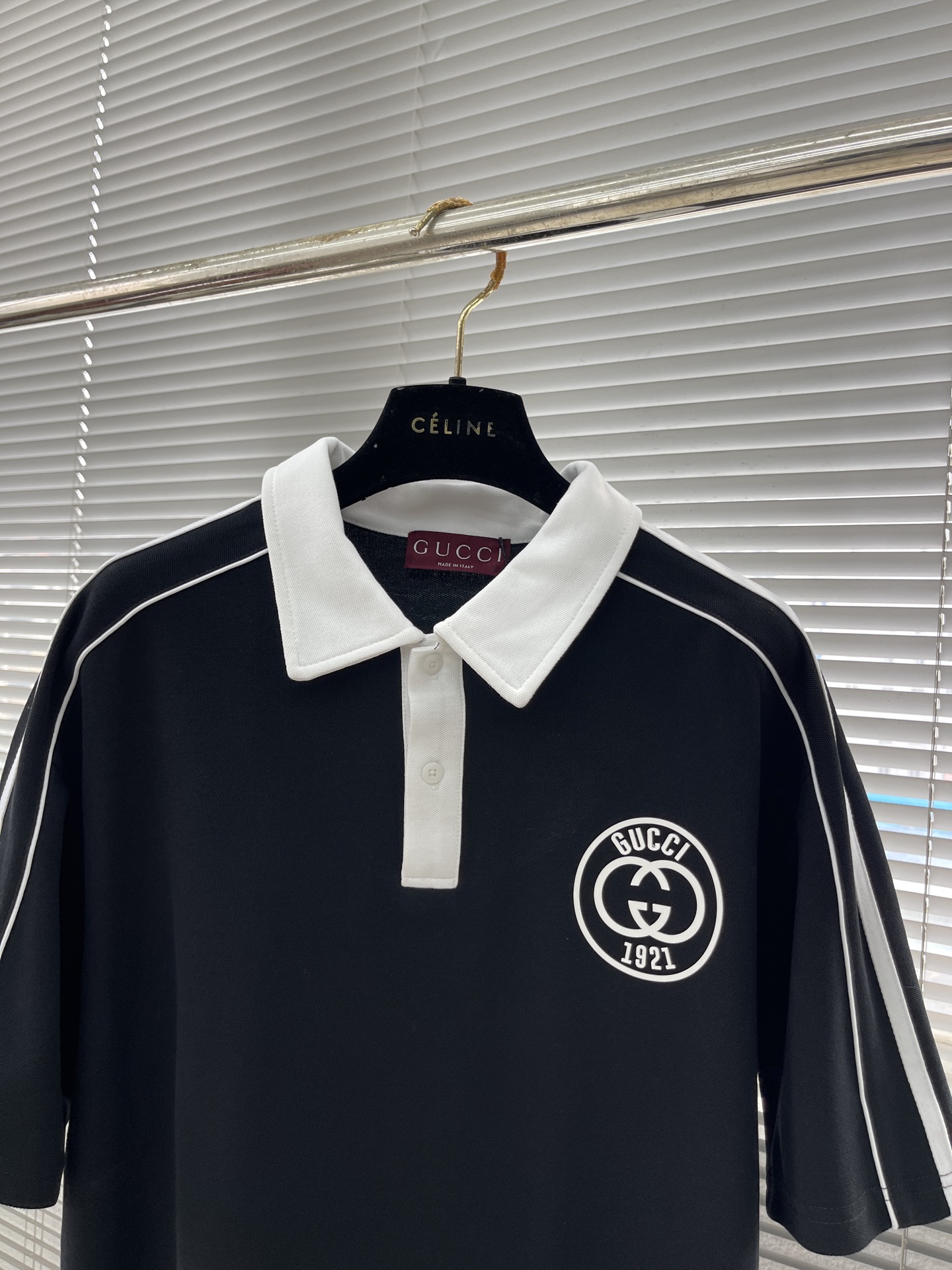 Gucci Men's Polo Shirt 1921 Logo, Short Sleeve, White Trim Casual Top 2 i1746006648621 1028 0 6