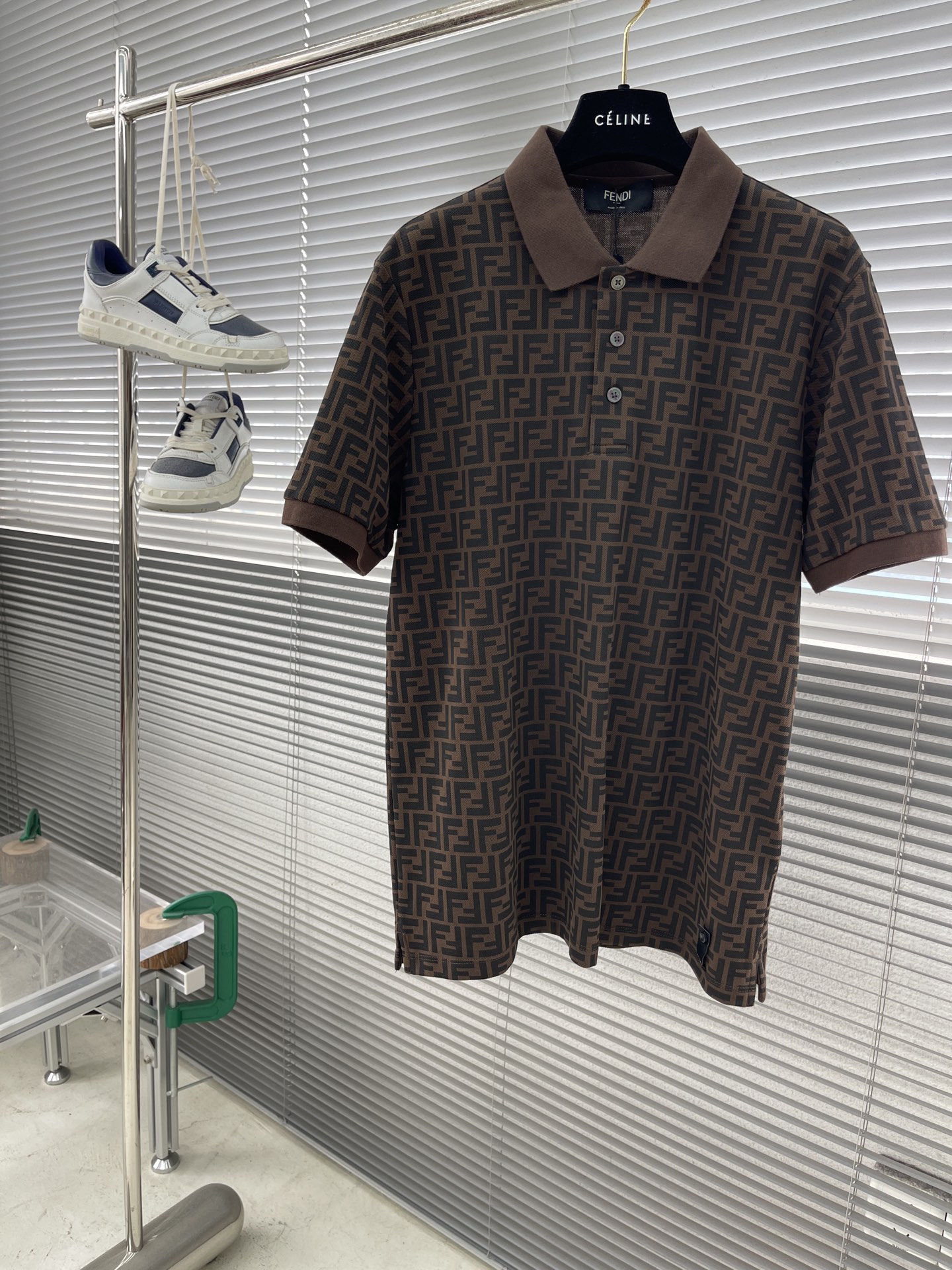 Fendi Men's Polo Shirt All-Over Logo Pattern Brown, Size M-XXL 1 i1746006672597 223 0 5