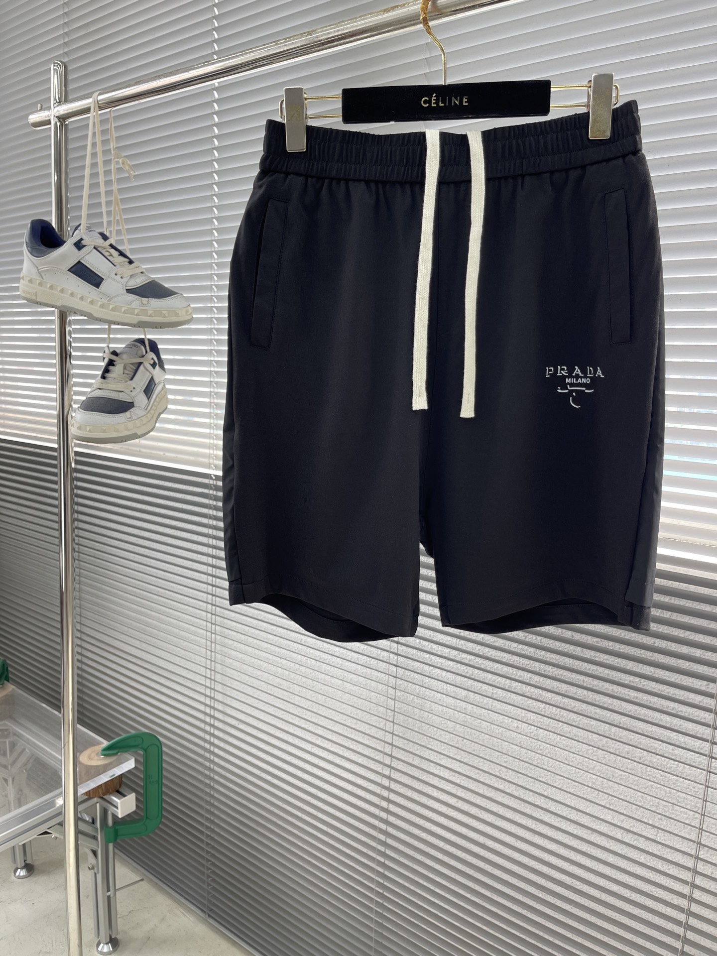 Prada Men's Summer Casual Shorts with Logo Print - Comfortable and Stylish