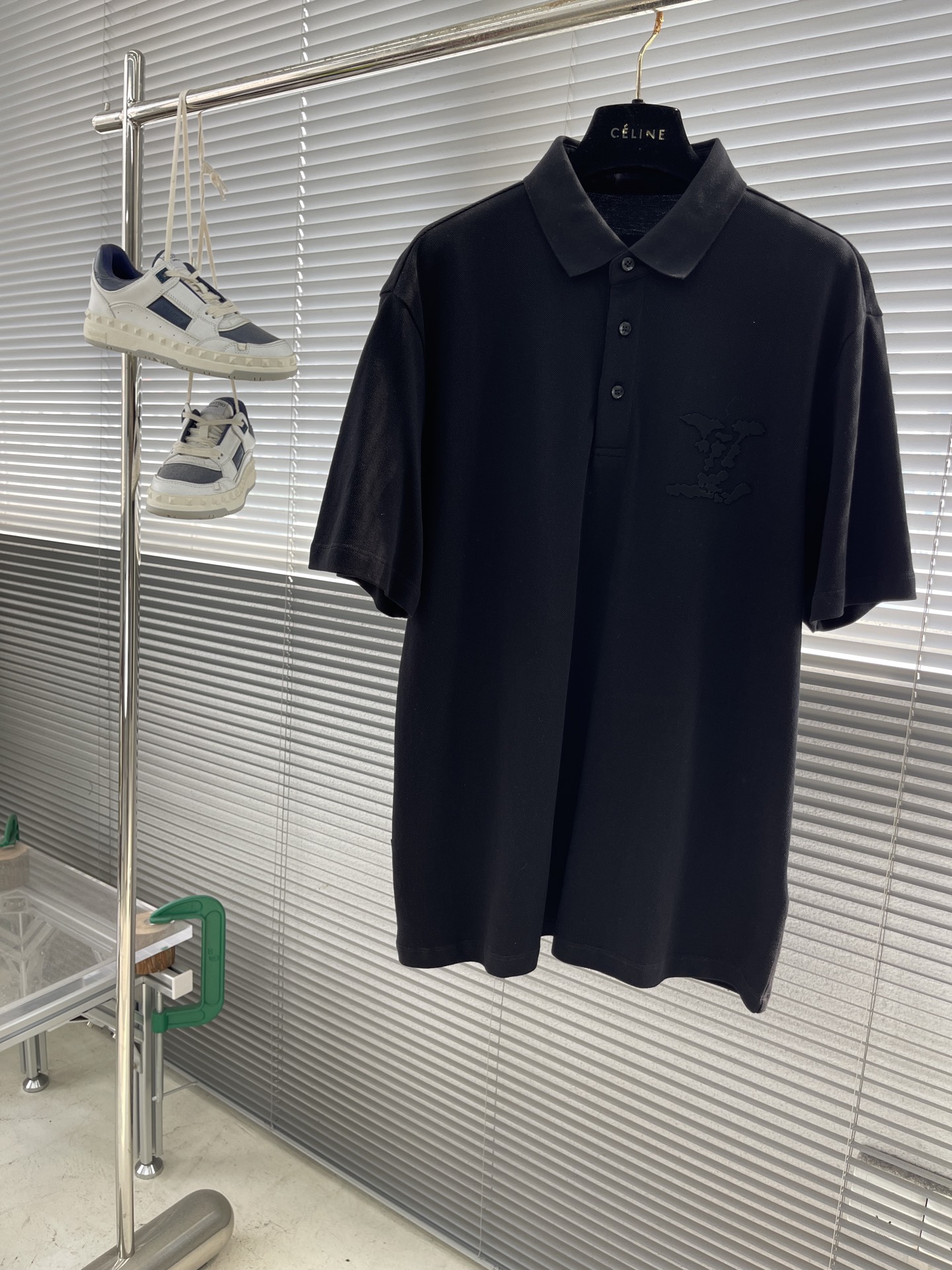 Louis Vuitton 2025 Spring/Summer Black Cotton Polo Shirt - Classic Style