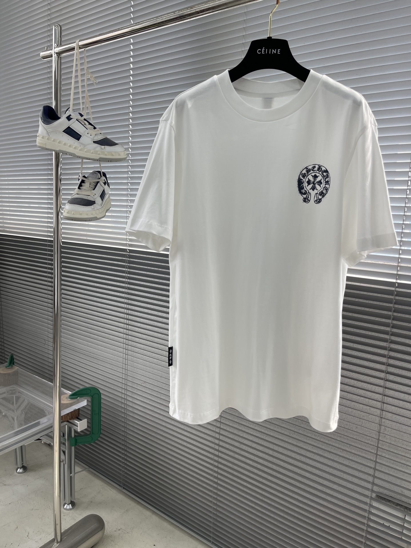 Chrome Hearts Men's White Cotton Short Sleeve Crewneck T-Shirt with Logo