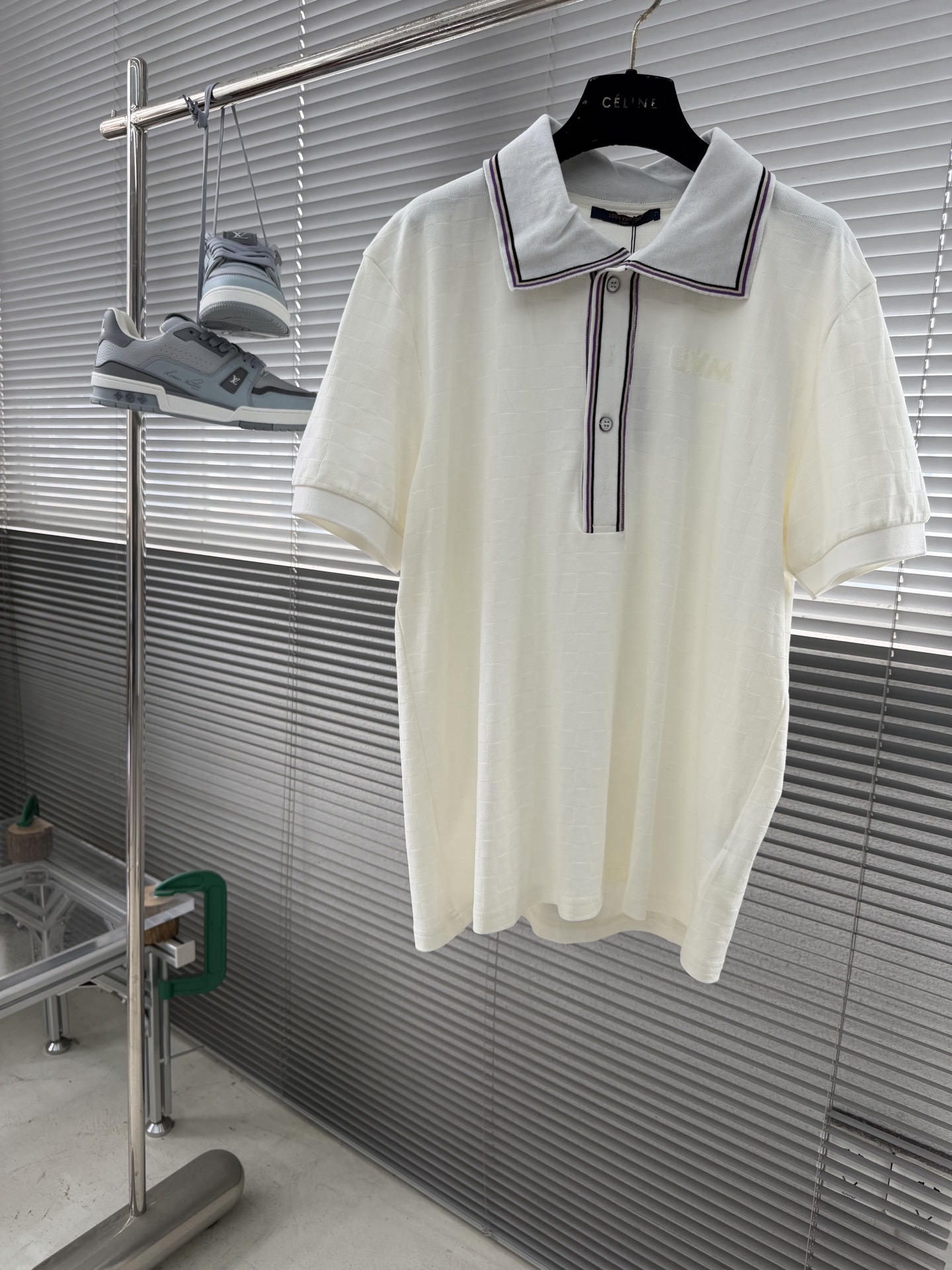 -驴牌 26新款棉质徽标刺绣对比条纹门襟短袖 Polo衫 男款 高版本。码数：S.M.L.XL衣长676