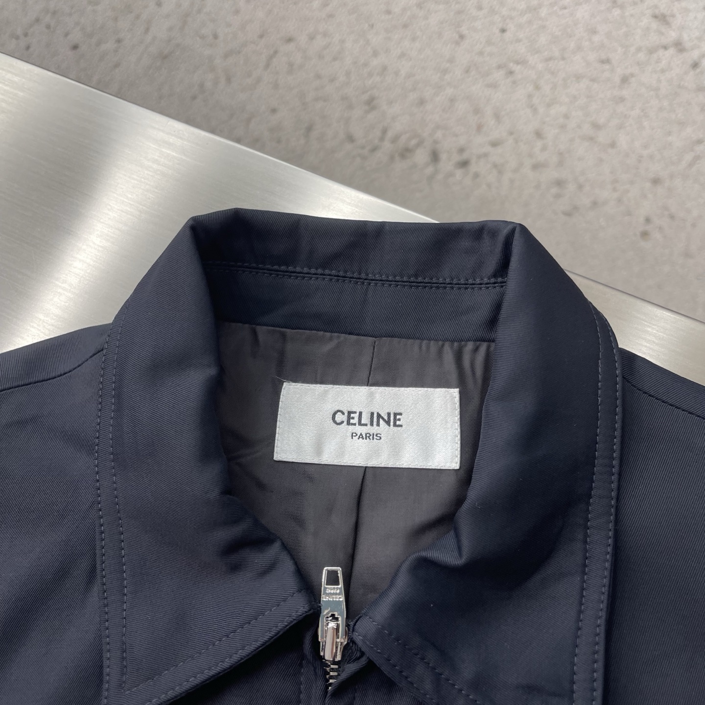 -Celin 刺绣人丝夹克 海军蓝哈灵顿夹克外套凯旋门男女同款码数：48.50.52.54衣长63656