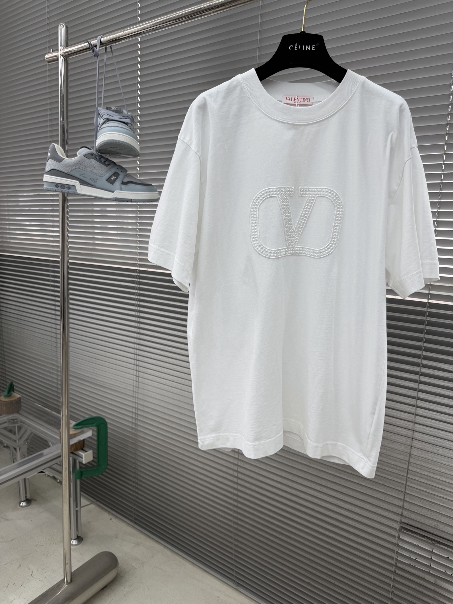 -VLTN 2026春夏新款 重工中空绣花 300克短袖t恤 宽松版型男女同款 尺码 ：S M L XL