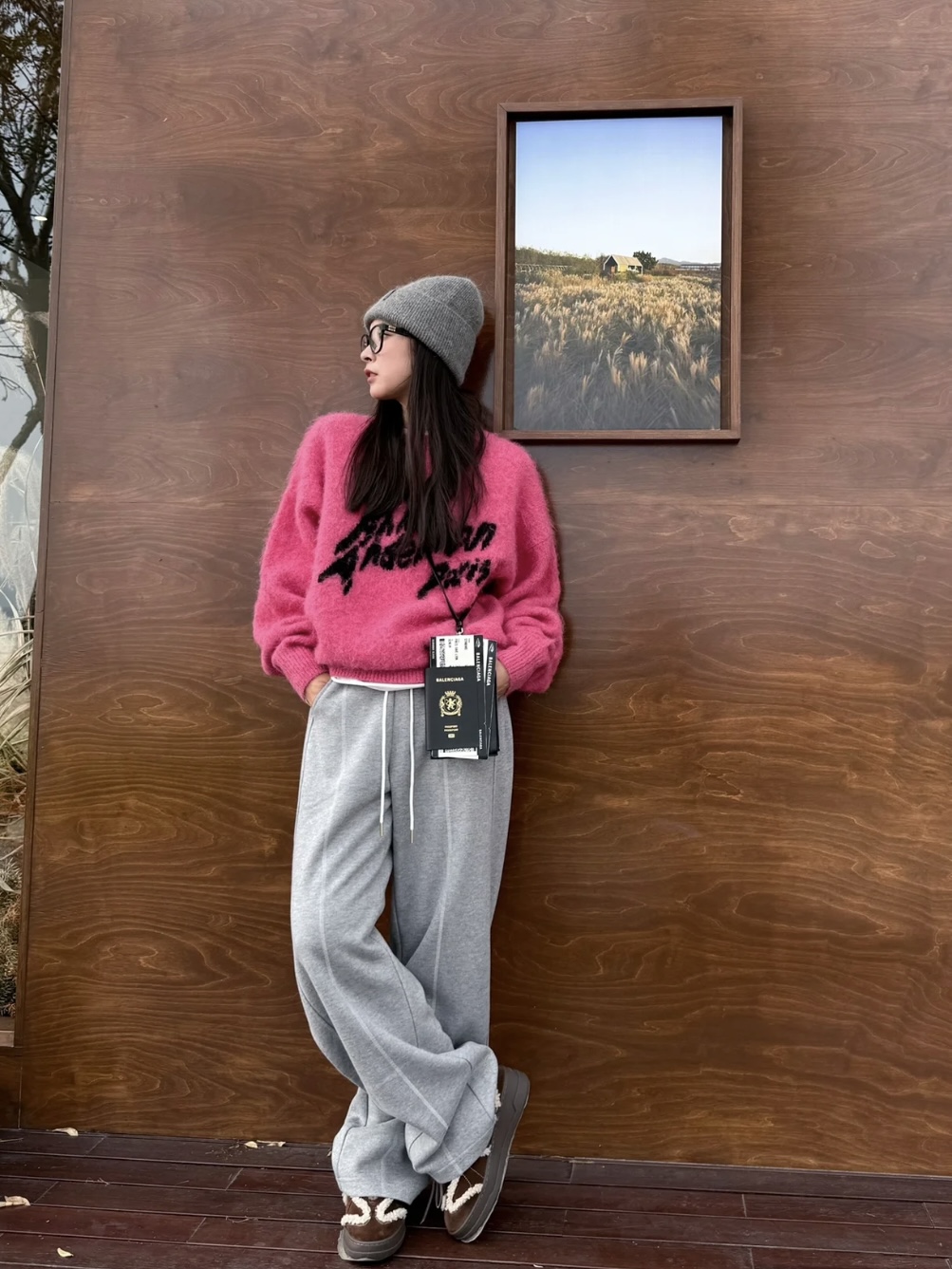 NO:296014,Rose red mohair pullover sweater simple without losing its high-end feel, loose style, sweaters, alexander wang19860909玫红色马海毛套头毛衣简约而不失高级感,宽松版型,,sweaters,alexander wang,Women's clothing