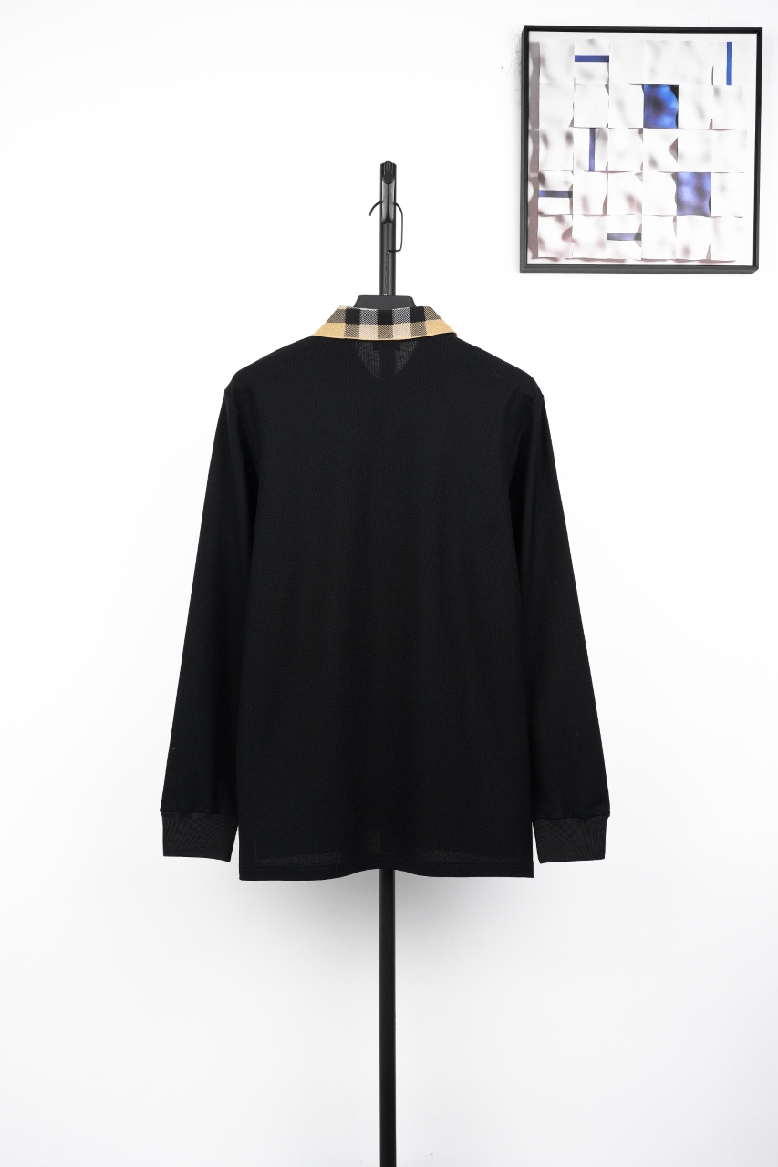 240 巴宝莉25027 黑色长袖POLO衫