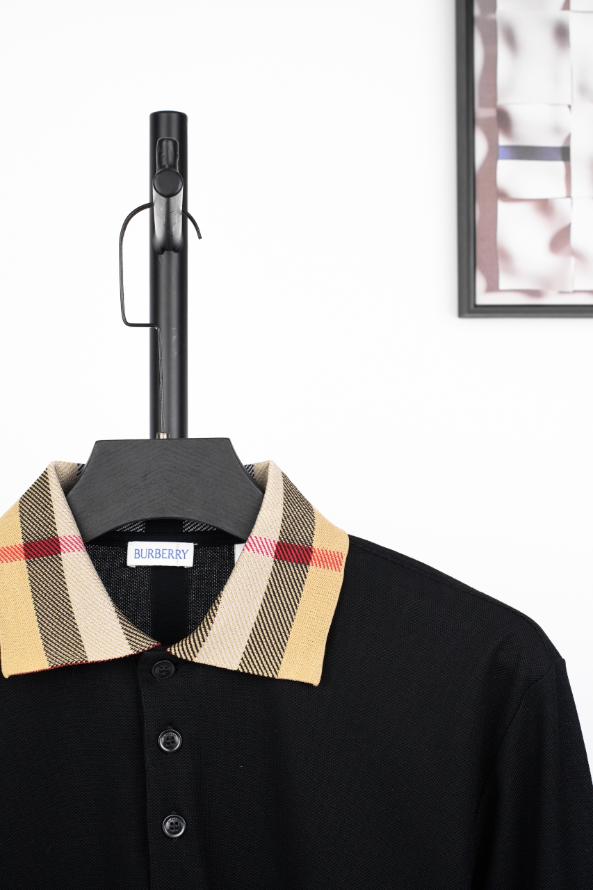 240 巴宝莉25027 黑色长袖POLO衫