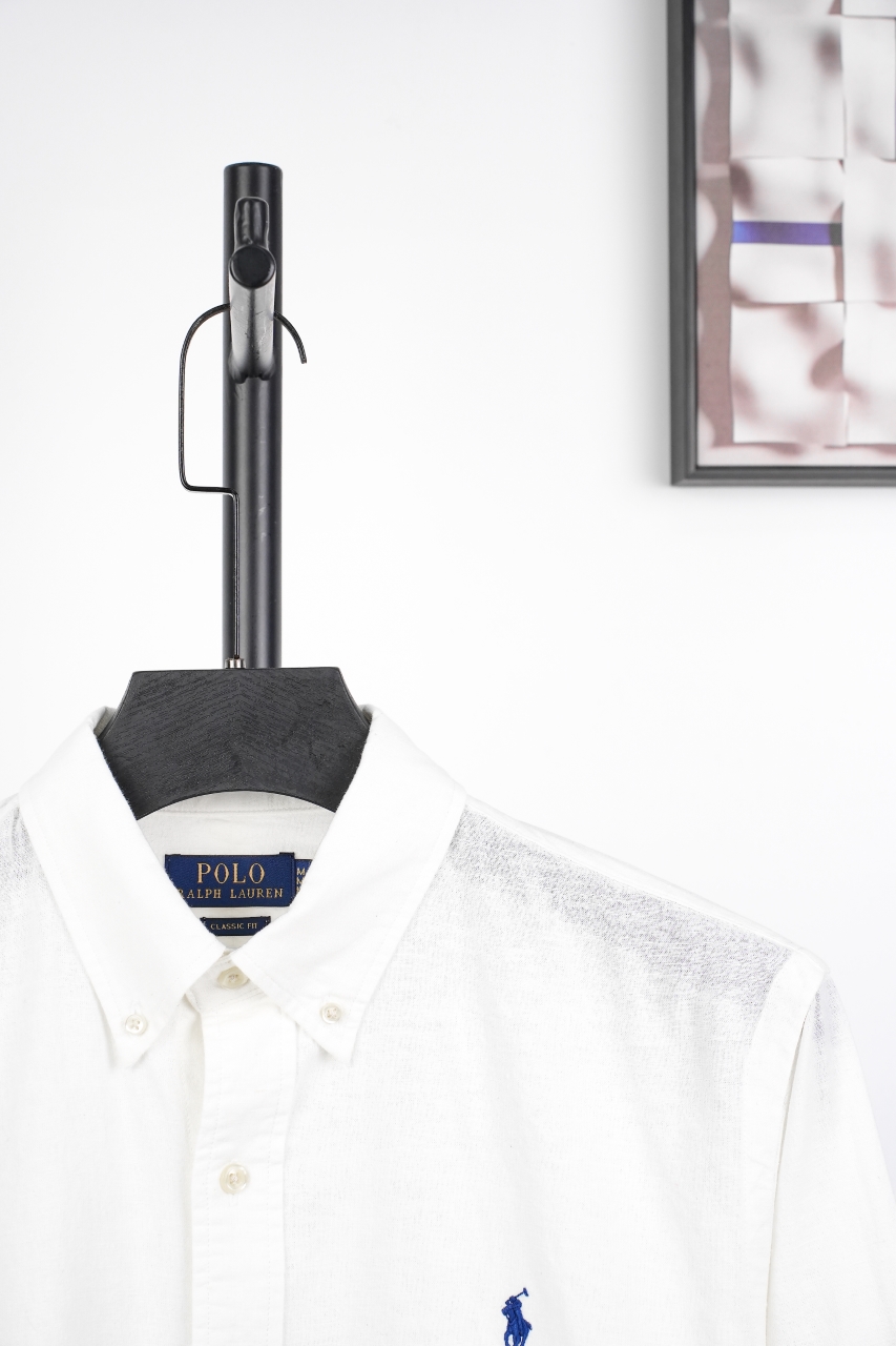 拉夫劳伦百分百亚麻长袖。25ss最新款 白色