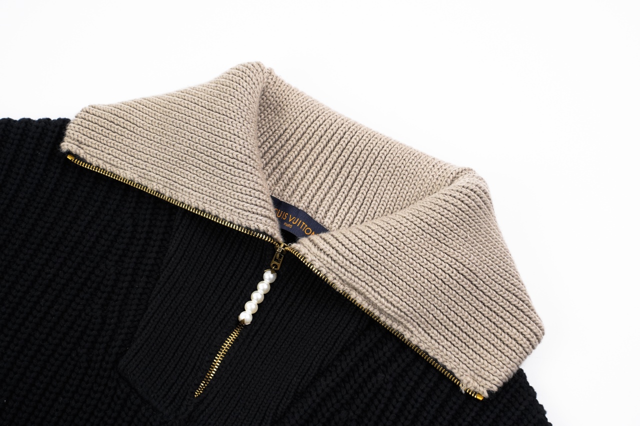 LV金冠半拉链套头毛衫