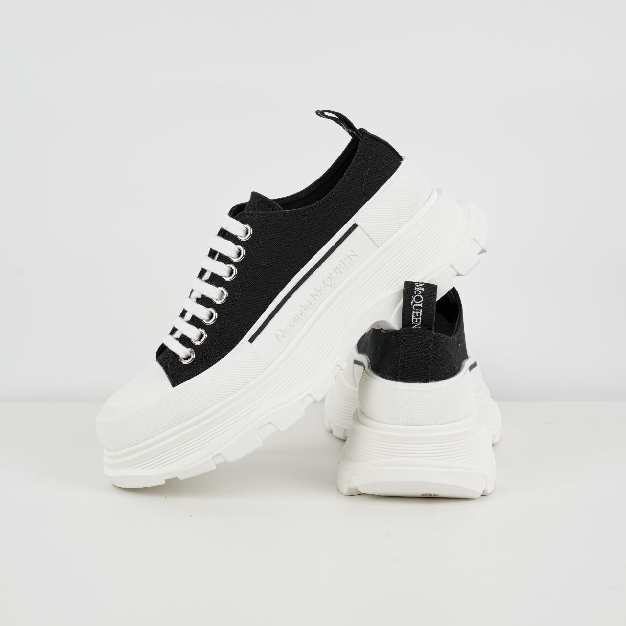 东莞原装 顶级版本 Alexander McQueen/亚历山大麦昆 松糕鞋厚底增高帆布鞋