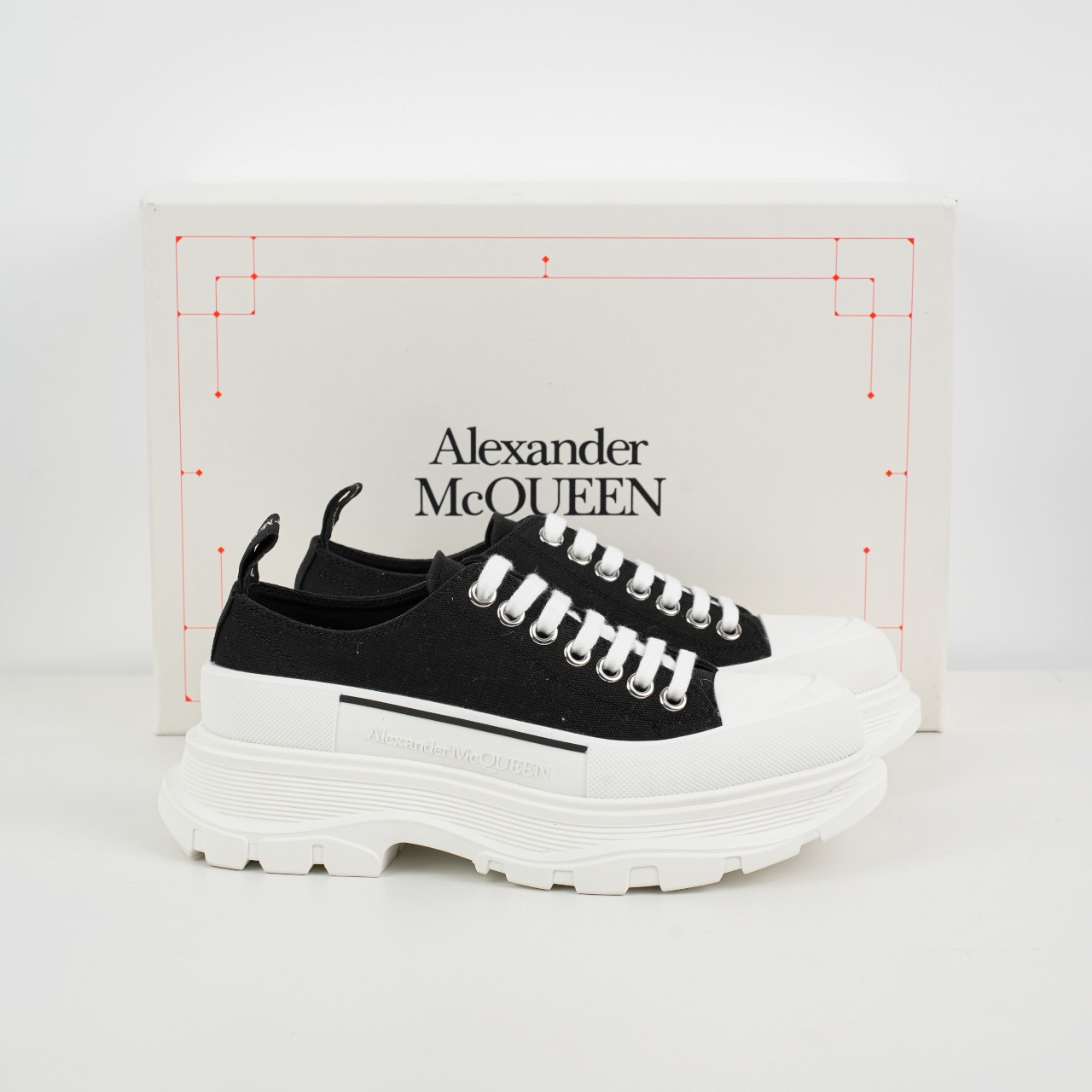 东莞原装 顶级版本 Alexander McQueen/亚历山大麦昆 松糕鞋厚底增高帆布鞋