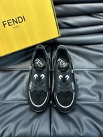 Wholesale 2023 Replica
 Fendi Shoes Sneakers Blue Men Chamois Casual