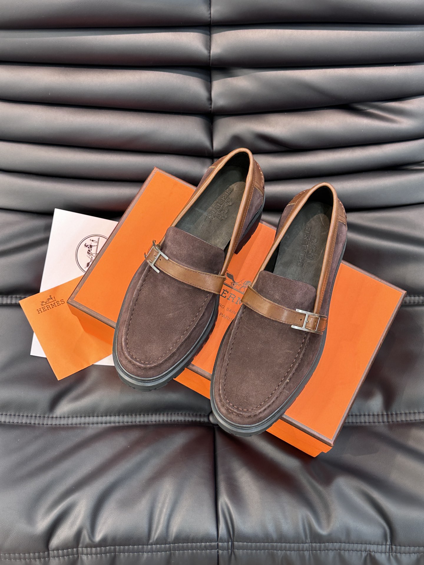 Hermes Shoes Plain Toe Best Quality Designer Men Calfskin Cowhide Casual