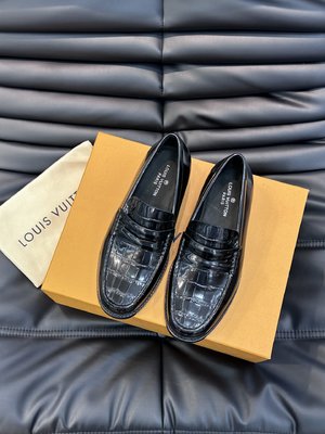 Louis Vuitton Shoes Plain Toe Counter Quality Men Gold Hardware Calfskin Cowhide Genuine Leather Casual