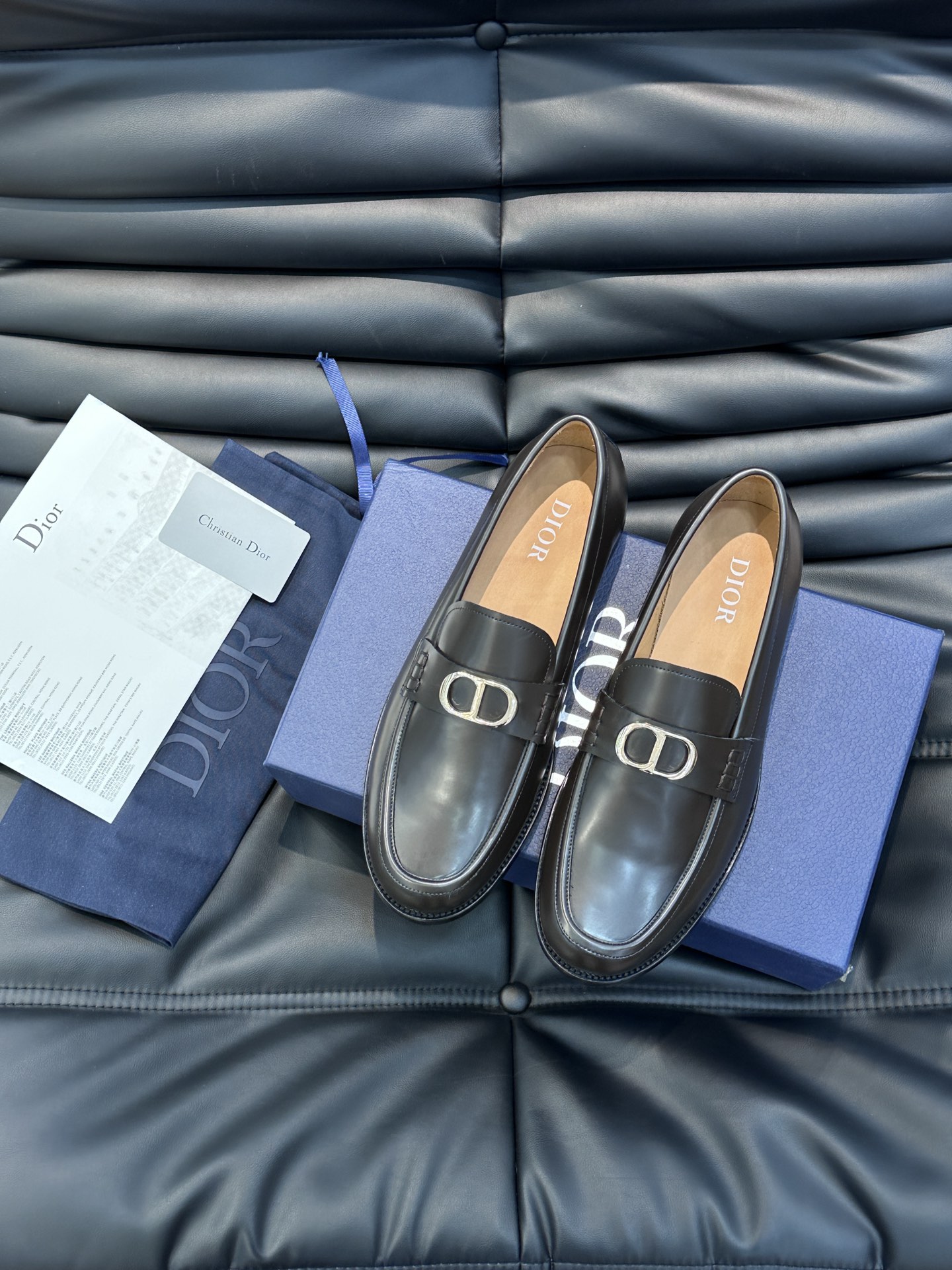 Dior Plain Toe Single Layer Shoes Men Calfskin Cowhide Genuine Leather Casual