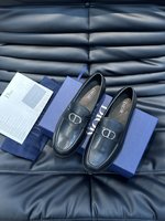 Dior Plain Toe Single Layer Shoes Men Calfskin Cowhide Genuine Leather Casual