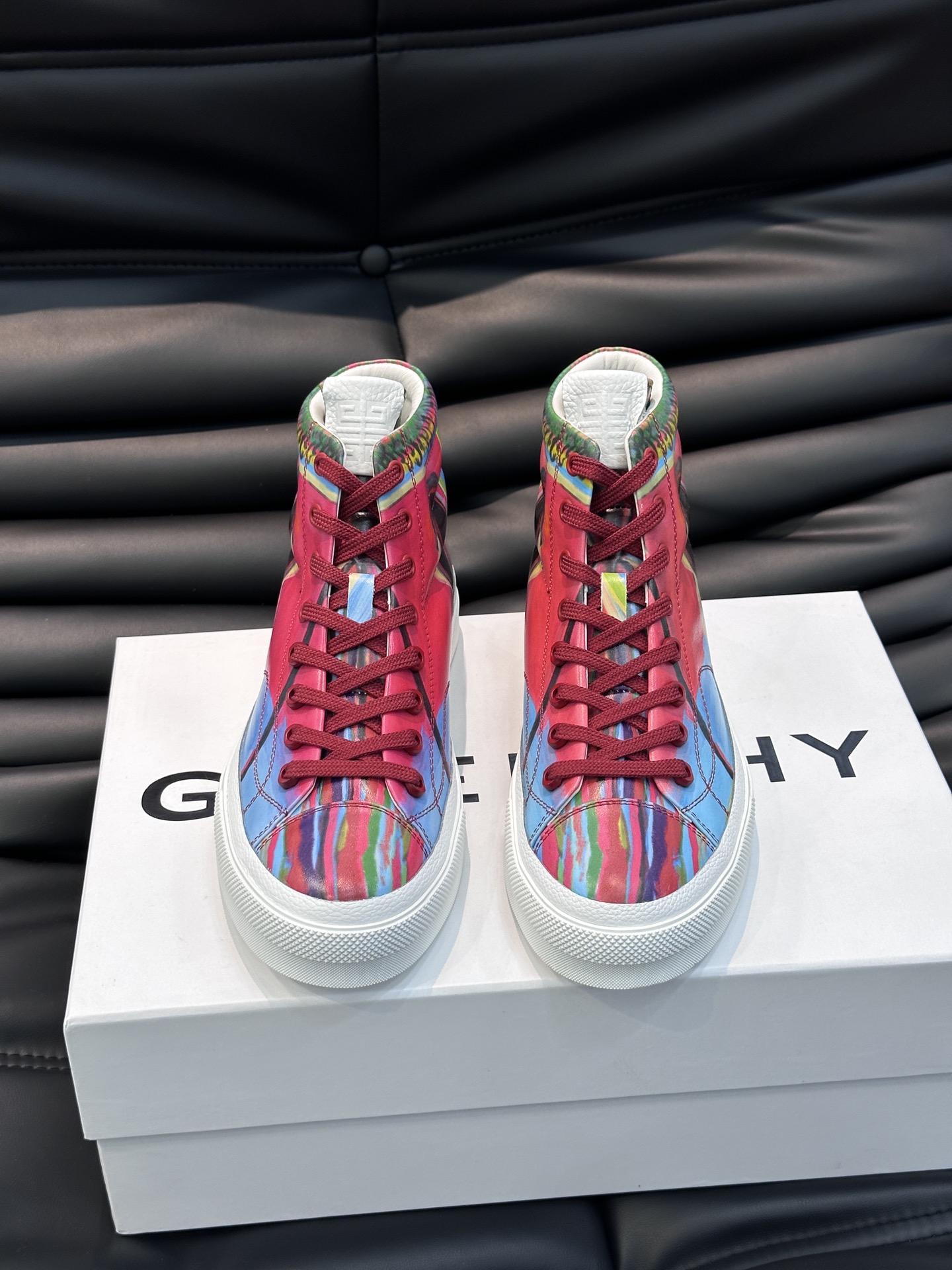 Gv*y全新GIV1男士高帮休闲鞋进口头层牛皮质感满满3D打印牛皮透气舒适原版鞋底上脚效果帅气有型简约时
