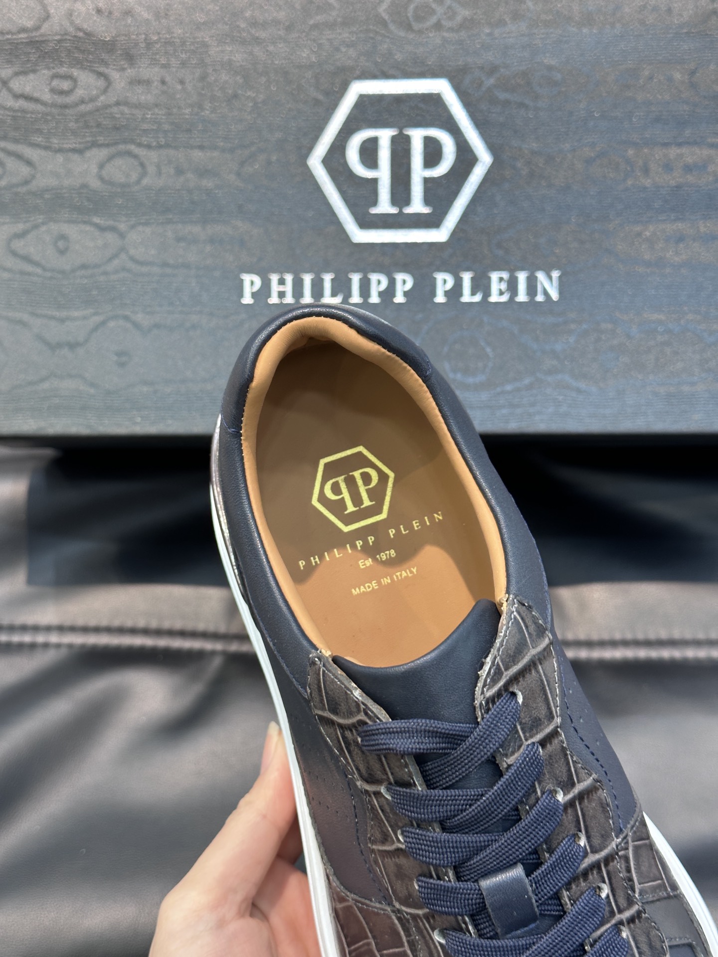 PHILIPPPLEIN-菲利普普莱茵德国潮牌男士低帮板鞋牛皮拼色设计鞋面皮牛皮打造牛皮内里超轻大底脚感