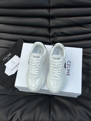 Celine Skateboard Shoes Casual Shoes White Unisex Cowhide Fabric Rubber Triomphe Casual