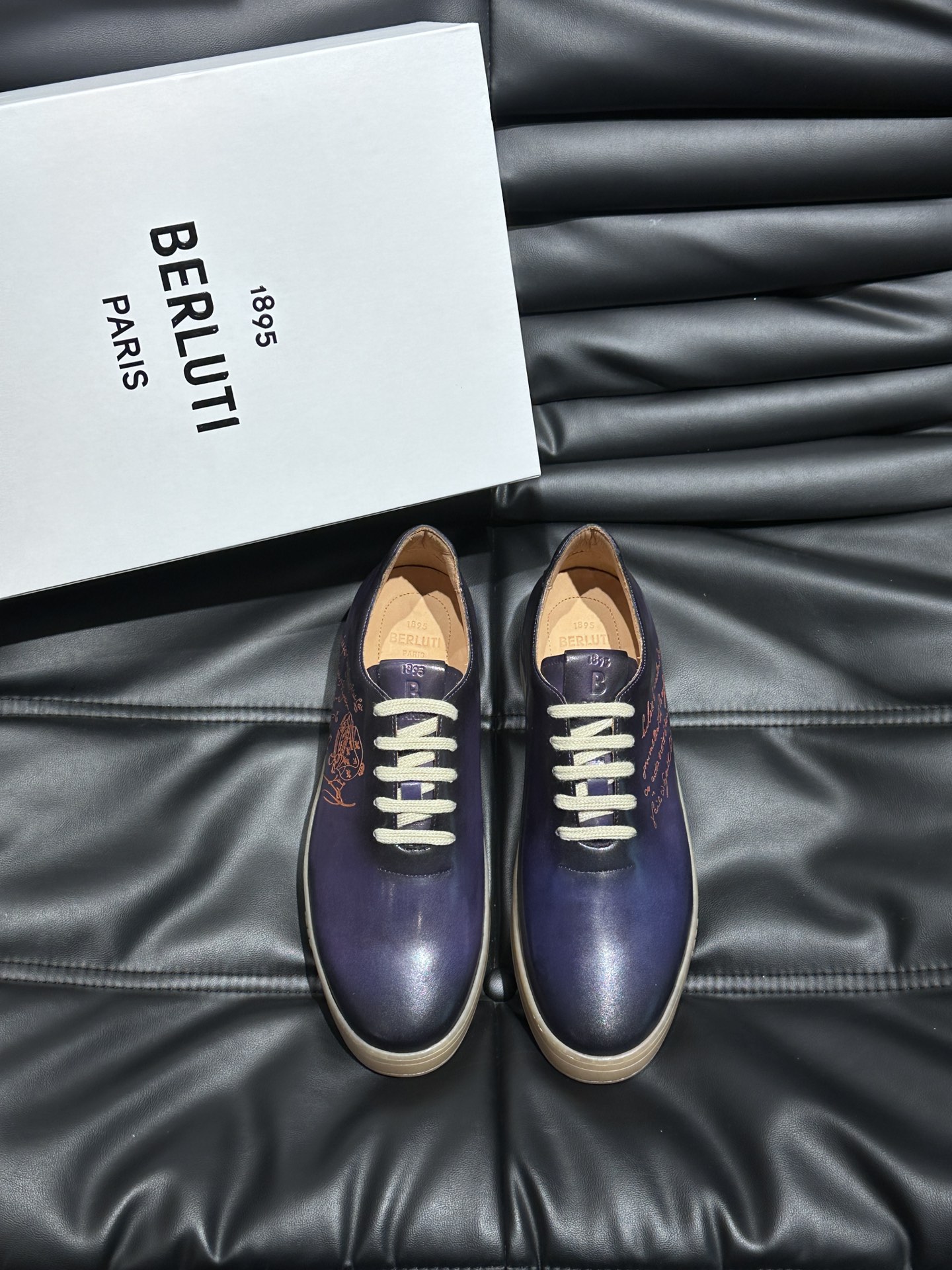 Berluti Scarpe Casual Replica AAA+ Designer
 Stampa Uomini Pelle di vitello bovina Gomma Casual