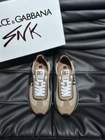 Dolce & Gabbana Shoes Sneakers Best Capucines Replica
 Splicing Men Cowhide Rubber Spring Collection Fashion Casual