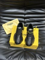 Fendi Shoes Sneakers Splicing Men Fabric Rubber Fashion Sweatpants