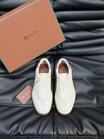 Loro Piana Shoes Sneakers Designer Fake
 Khaki White Deerskin Rubber Low Tops