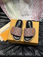 First Copy
 Louis Vuitton Shoes Sandals Slippers Unisex Men Fabric Mini