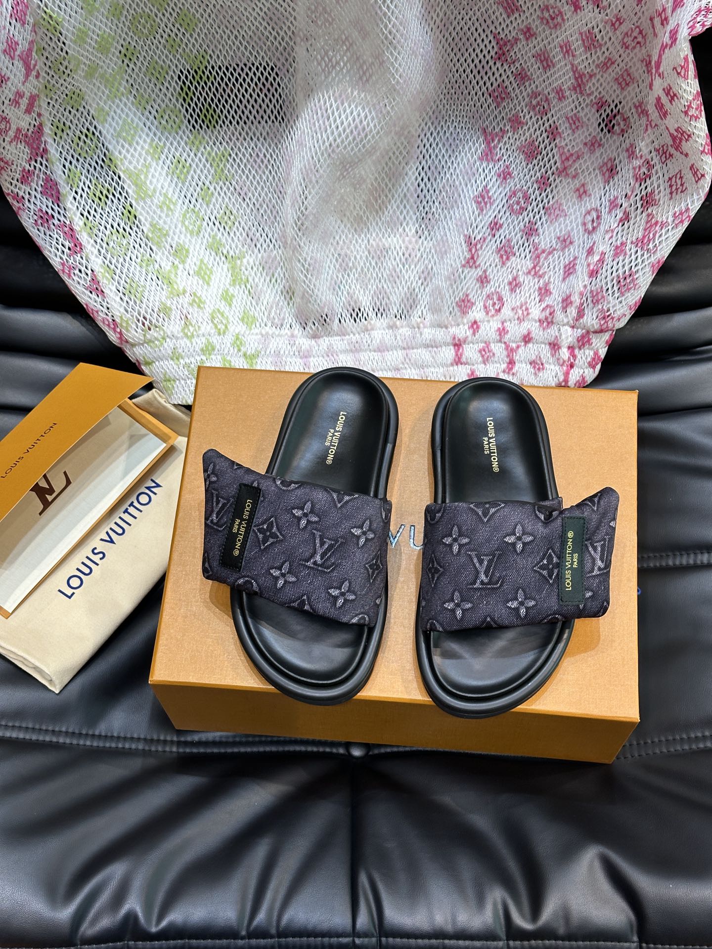 Top 1:1 Replica
 Louis Vuitton Shoes Sandals Slippers Unisex Men Fabric Mini