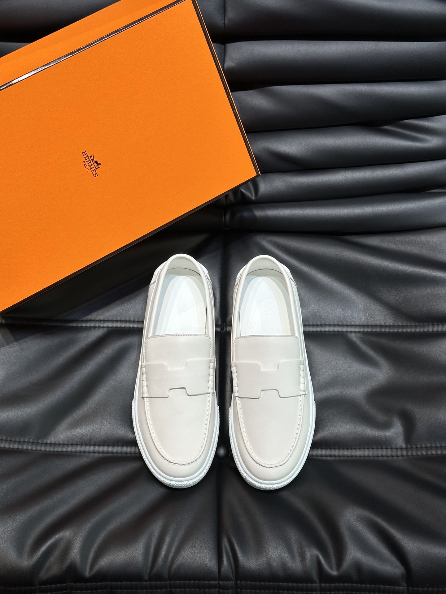 Hermes Shoes Loafers Good Quality Replica
 Men Calfskin Cowhide Genuine Leather Rubber Casual