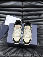 Dior Designer
 Shoes Sneakers Unisex Cotton Cowhide Fabric Rubber Spring Collection Low Tops