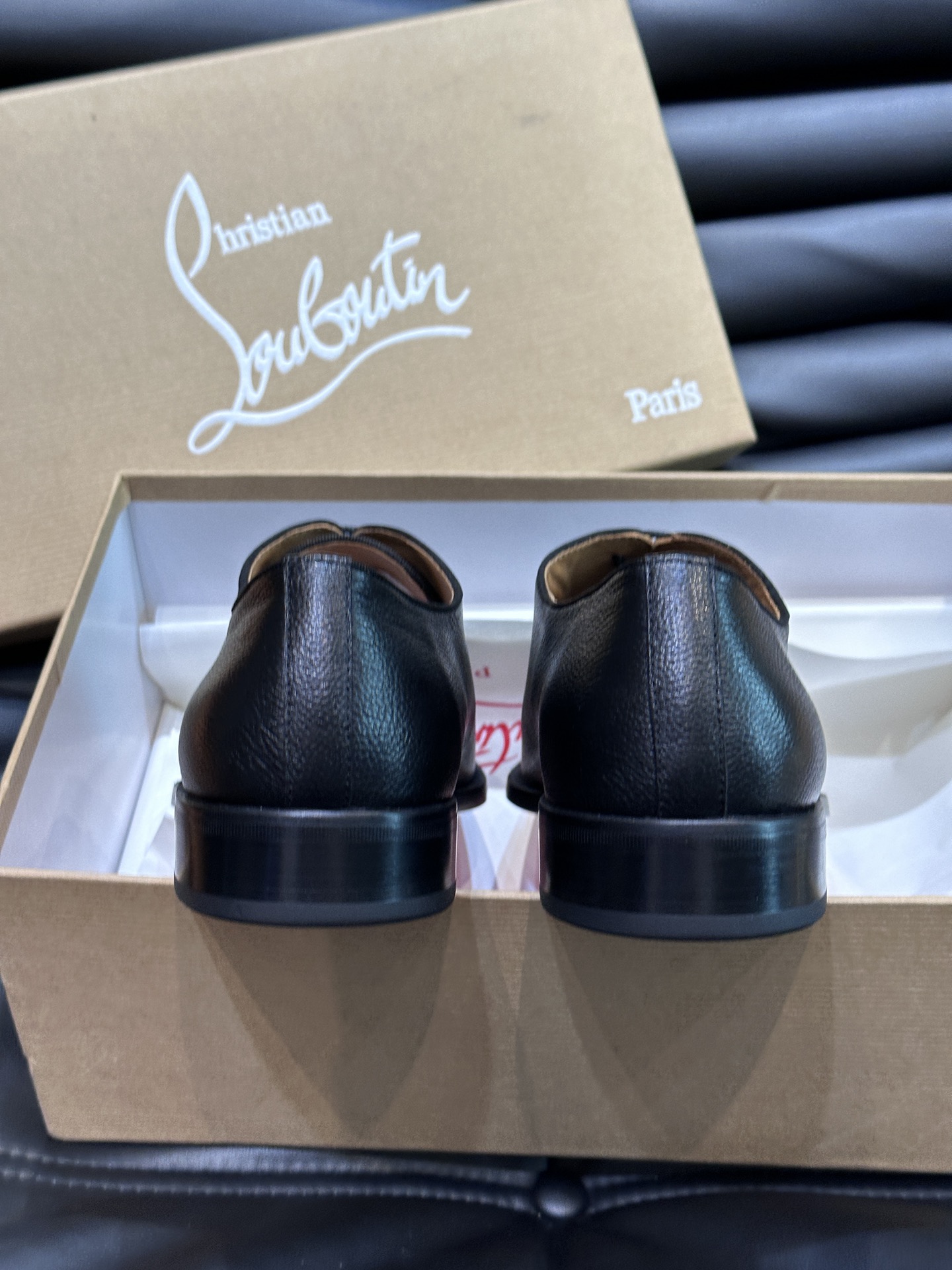 Christia*.Loubouti*高端男士商务正装皮鞋原版真牛皮大红底意大利进口牛皮大底头层牛皮水染