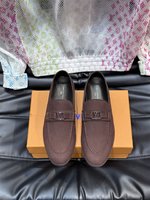 Louis Vuitton Wholesale
 Shoes Loafers Men Chamois Cowhide Rubber Casual