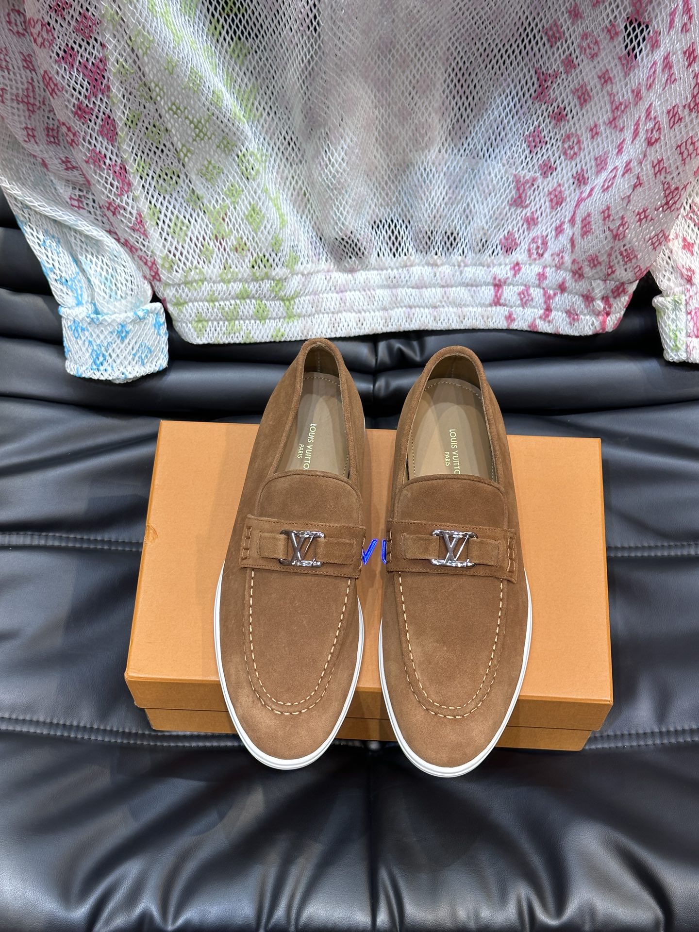 Best Replica 1:1
 Louis Vuitton Shoes Loafers Men Chamois Cowhide Rubber Casual