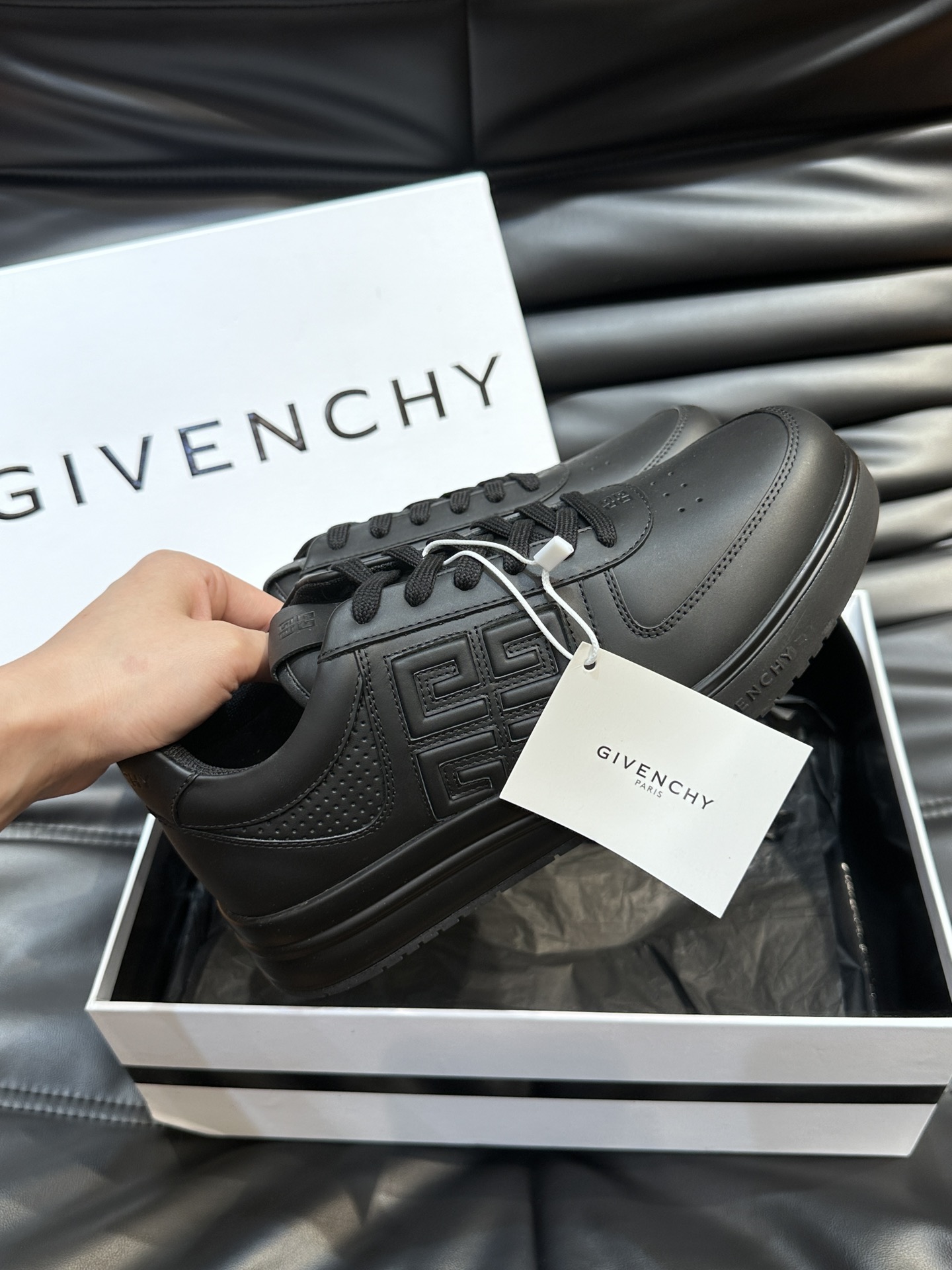 Givenchy Men's Black Leather Low-Top Runner Sneakers - Size 39-44 6 i1714974810 7122 5
