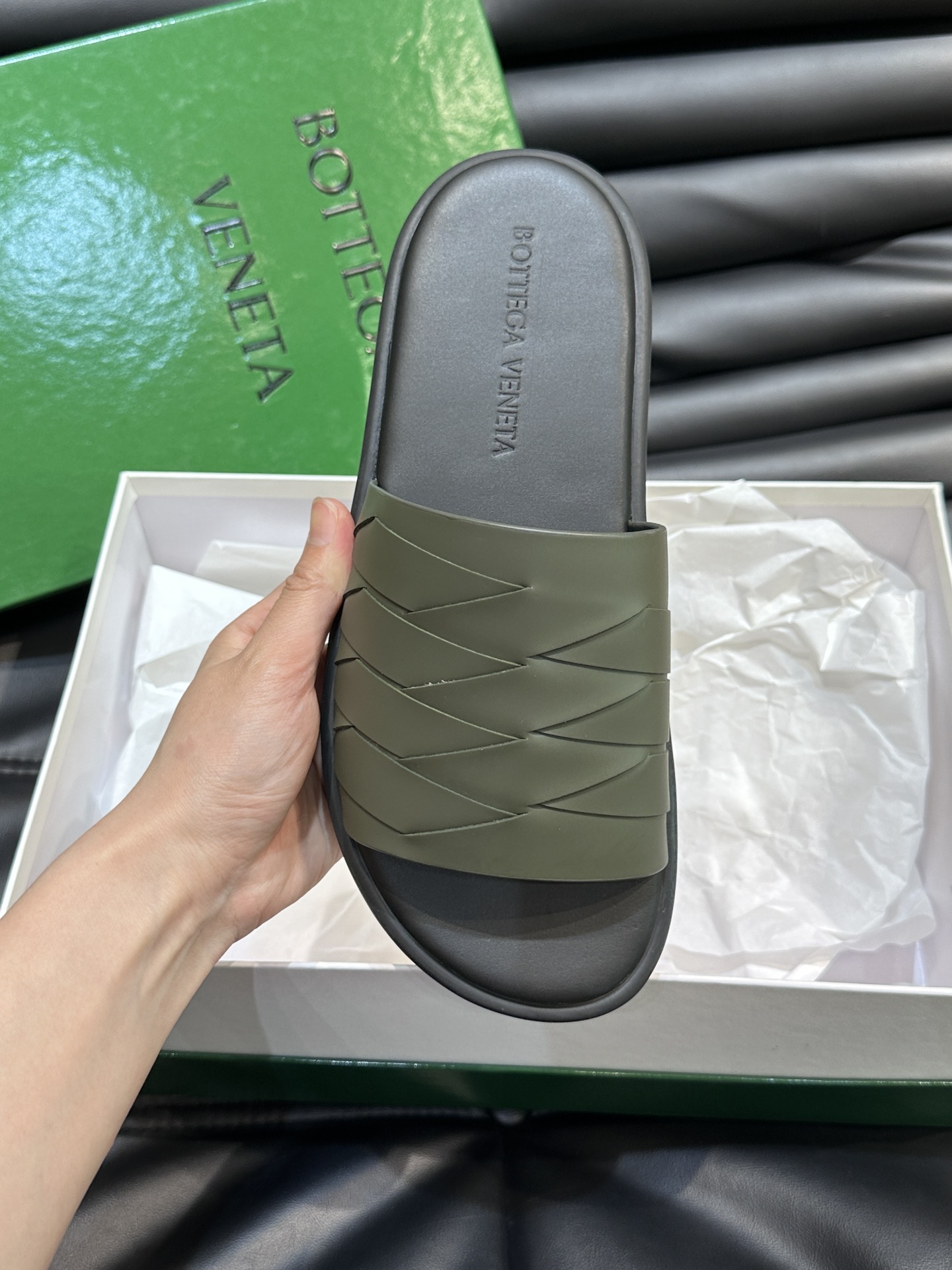 Bottega Veneta Men's Woven Leather Slide Sandals - Summer Essential 7 i1715753501 8920 7