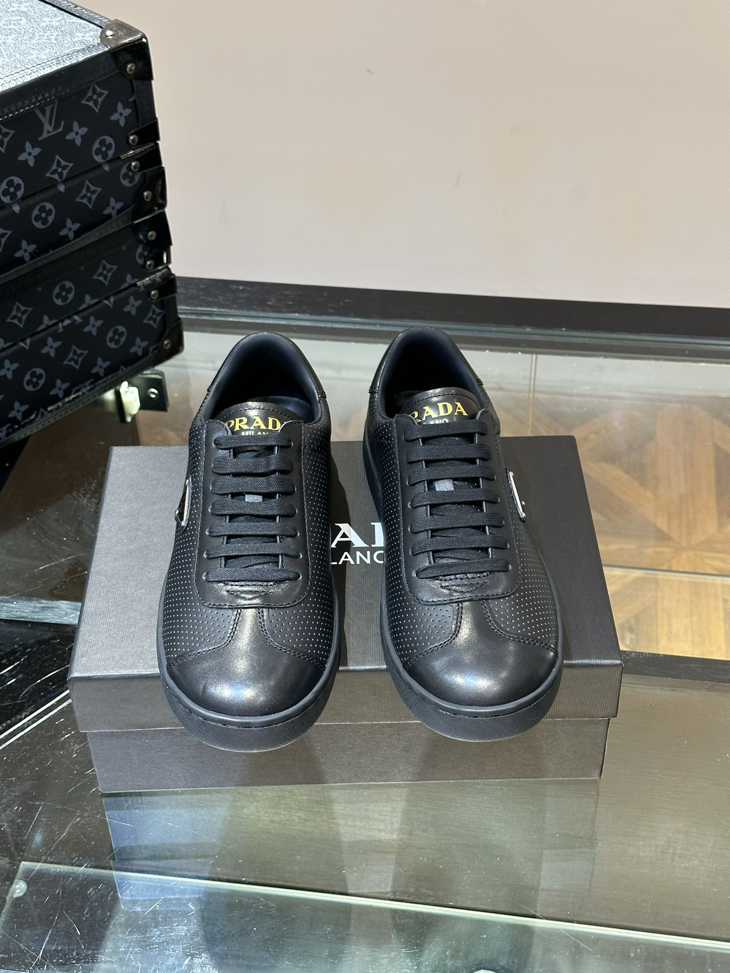 Prada Bovenkant
 Casual Schoenen HOPE KWALITEIT HAPPY COPY
 Afdrukken Kalfsleer Koeienhuid Rubber Fashion Casual