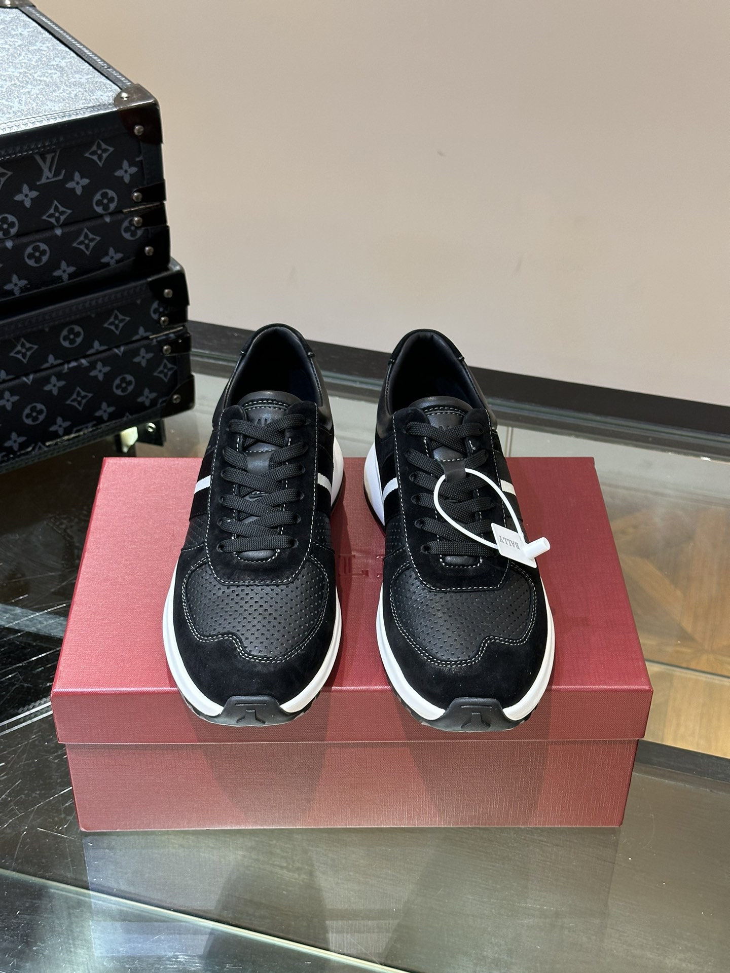 Bally Sportschoenen Casual Schoenen Splijten Mannen Kalfsleer Koeienhuid Rubber Casual