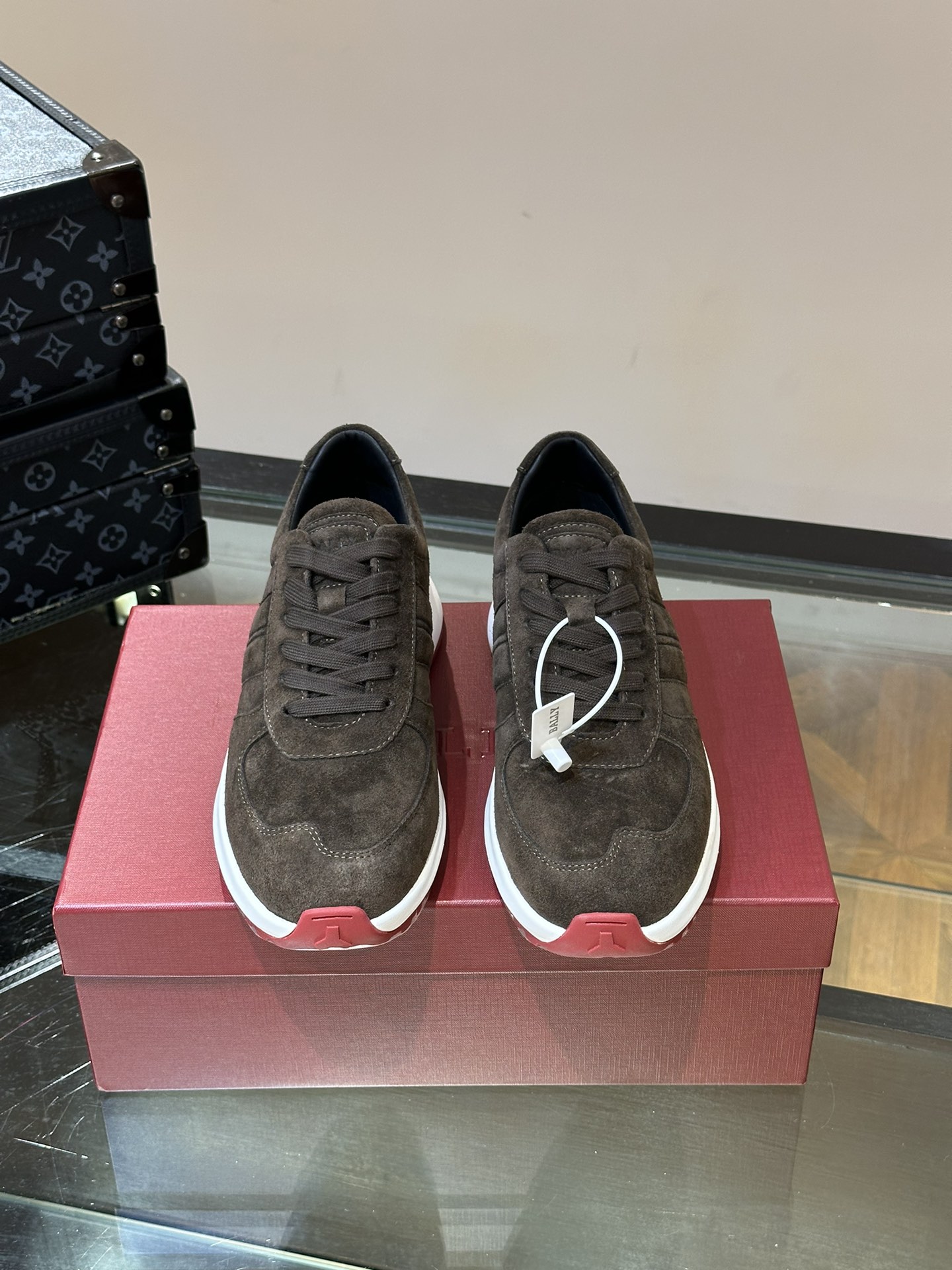 Bally Sportschoenen Casual Schoenen Splijten Mannen Koeienhuid Rubber Casual